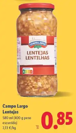Lidl CAMPO LARGO Lentejas oferta
