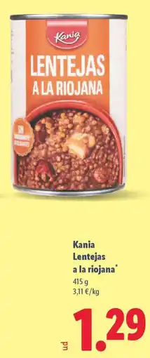 Lidl KANIA Lentejas a la riojana oferta