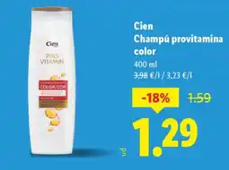 Lidl CIEN Champú provitamina color oferta
