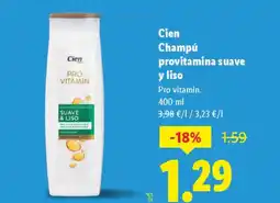 Lidl CIEN Champú provitamina suave y liso oferta