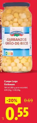 Lidl CAMPO LARGO Garbanzos oferta