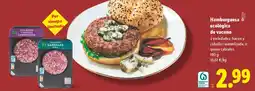 Lidl Hamburguesa ecológica de vacuno oferta