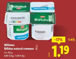 Lidl MILBONA Bífidus natural cremoso oferta