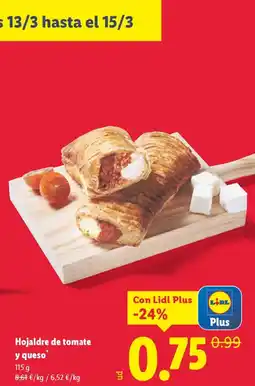 Lidl Hojaldre de tomate y queso oferta