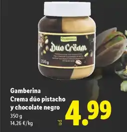 Lidl GAMBERINA Crema dúo pistacho y chocolate negro oferta