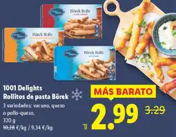 Lidl 1001 DELIGHTS Rollitos de pasta Börek oferta