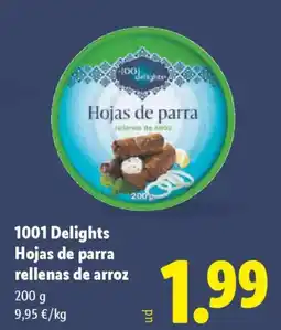 Lidl 1001 DELIGHTS Hojas de parra rellenas de arroz oferta
