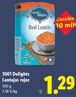 Lidl 1001 DELIGHTS Lentejas rojas oferta