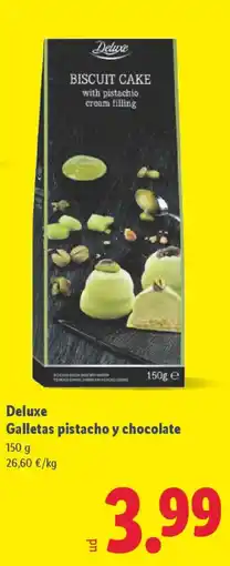 Lidl DELUXE Galletas pistacho y chocolate oferta