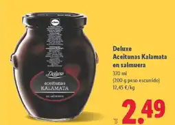 Lidl DELUXE Aceitunas Kalamata en salmuera oferta