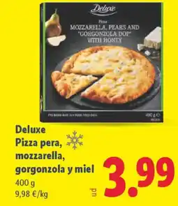 Lidl DELUXE Pizza pera, mozzarella, gorgonzola y miel oferta