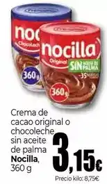 Unide Supermercados Nocilla - crema de cacao original o chocoleche sin aceite de palma oferta