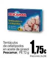 Unide Supermercados Pescamar - tentáculos de cefalopodos en aceite de girasol oferta