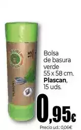 Unide Supermercados Plascan - bolsa de basura verde oferta