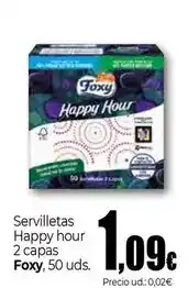 Unide Supermercados Foxy - servilletas happy hour oferta