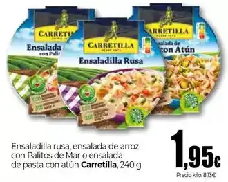 Unide Supermercados Carretilla - ensaladilla rusa, ensalada de arroz con palitos de mar o ensalada de pasta con atun oferta