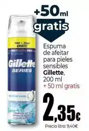 Unide Supermercados Gillette - espuma de afeitar para pieles sensibles oferta