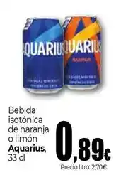 Unide Supermercados Aquarius - bebida isotónica de naranja o limon oferta