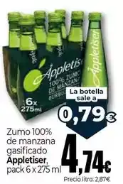 Unide Supermercados Appletiser - zumo 100% de manzana gasificado oferta