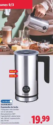 Lidl SILVERCREST Espumador de leche oferta