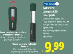 Lidl PARKSIDE Lámpara LED recargable oferta