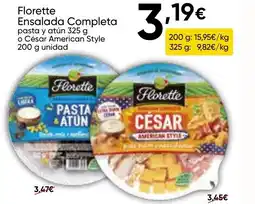 FROIZ FLORETTE Ensalada Completa pasta y atún o César American Style oferta