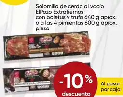 FROIZ ELPOZO Solomillo de cerdo al vacío Extratiernos con boletus y trufa o a las 4 pimientas oferta