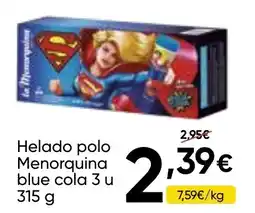 FROIZ Helado polo Menorquina blue cola 3 u oferta