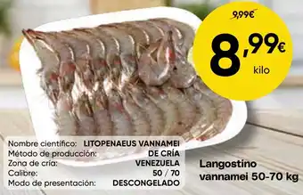 FROIZ Langostino vannamei oferta