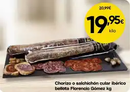 FROIZ Chorizo o salchichón cular ibérico bellota Florencio Gómez oferta