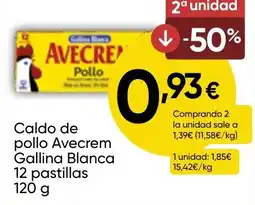 FROIZ GALLINA BLANCA Caldo de pollo Avecrem 12 pastillas oferta