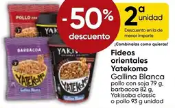 FROIZ GALLINA BLANCA Fideos orientales Yatekomo pollo con soja barbacoa Yakisoba classic o pollo oferta