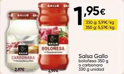 FROIZ GALLO Salsa boloñesa o carbonara oferta