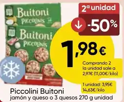 FROIZ BUITONI Piccolini jamón y queso o 3 quesos oferta