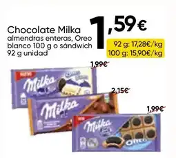 FROIZ MILKA Chocolate almendras enteras, Oreo blanco osándwi oferta