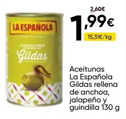 FROIZ LA ESPAÑOLA Aceitunas Gildas rellena de anchoa, jalapeño y guindilla oferta