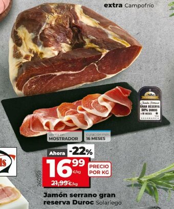 Dia Jamón serrano gran reserva Duroc oferta