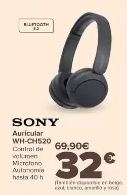 Carrefour Sony - auricular wh-ch520 oferta