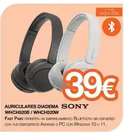 Expert Sony - auriculares diadema whch520b/whch520w oferta