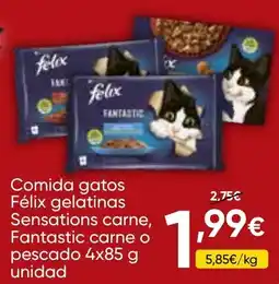 FROIZ FELIX Comida gatos gelatinas Sensations carne, Fantastic carne o pescado oferta