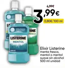 FROIZ LISTERINE Elixir menta fresca, mentol o mentol suave sin alcohol oferta