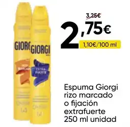 FROIZ GIORGI Espuma rizo marcado o fijación extrafuerte oferta