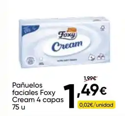 FROIZ FOXY Pañuelos faciales Cream 4 capas 75 u oferta