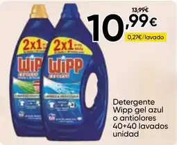 FROIZ WIPP Detergente gel azul o antiolores 40+40 lavados oferta