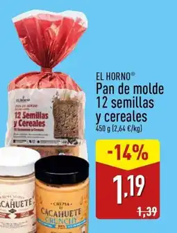 ALDI EL HORNO Pan de molde 12 semillas y cereales oferta