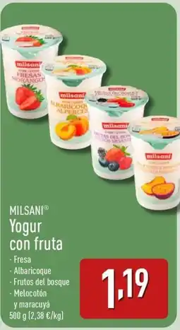 ALDI MILSANI Yogur con fruta oferta