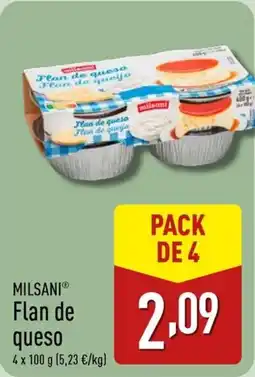 ALDI MILSANI Flan de queso oferta