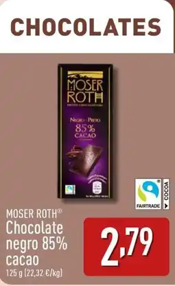 ALDI MOSER ROTH Chocolate negro 85% cacao oferta