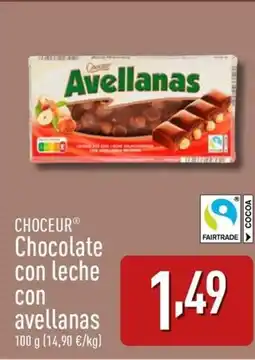 ALDI CHOCEUR Chocolate con leche con avellanas oferta