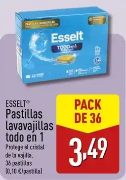 ALDI ESSELT Pastillas lavavajillas todo en 1 Protege el cristal de la vajilla. 36 pastillas oferta